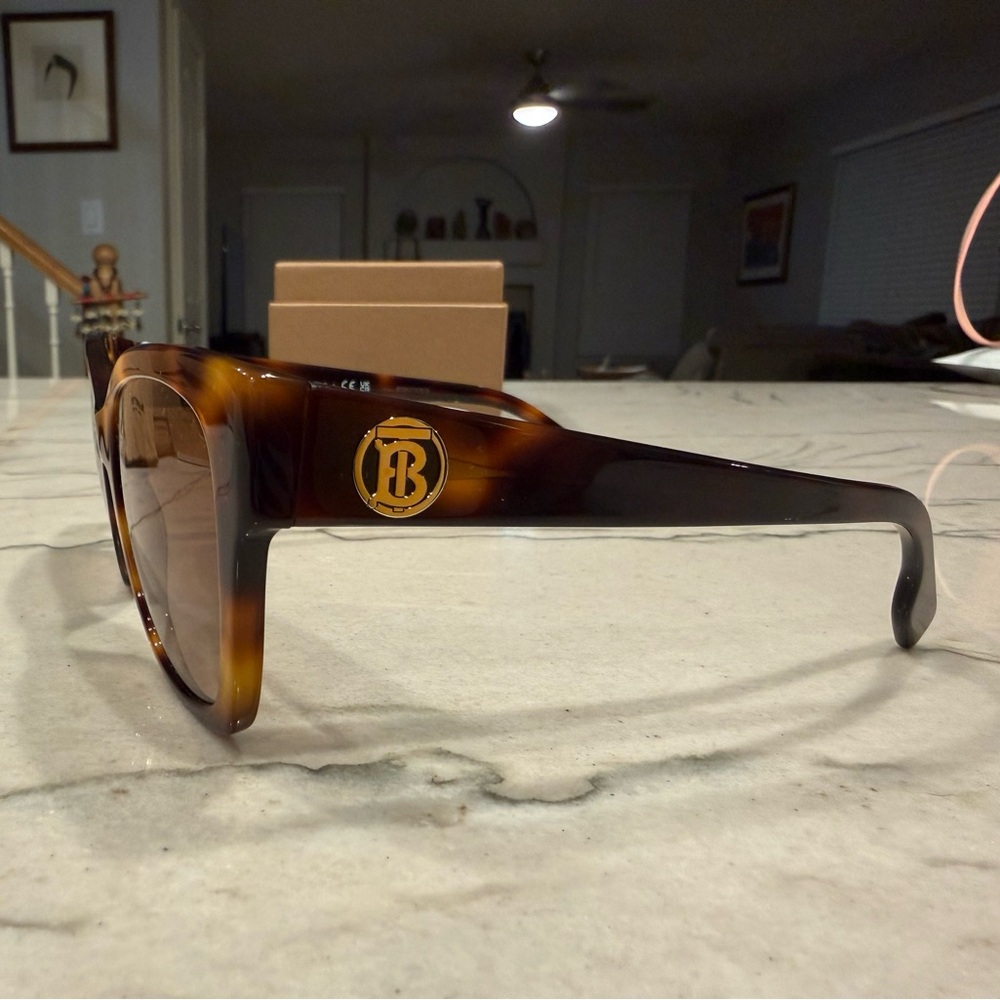 BURBERRY BE 4345 331613 Light Havana Plastic Square Sunglasses Brown Gradient - Picture 5 of 16